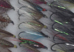 The fly box - a selection of sea trout fishing flies.
